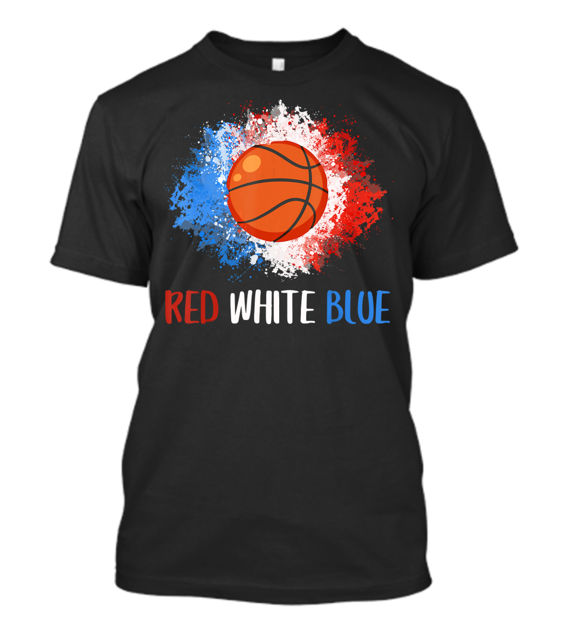 Red White Blue Basketball Lovers USA 4th July T-Shirt