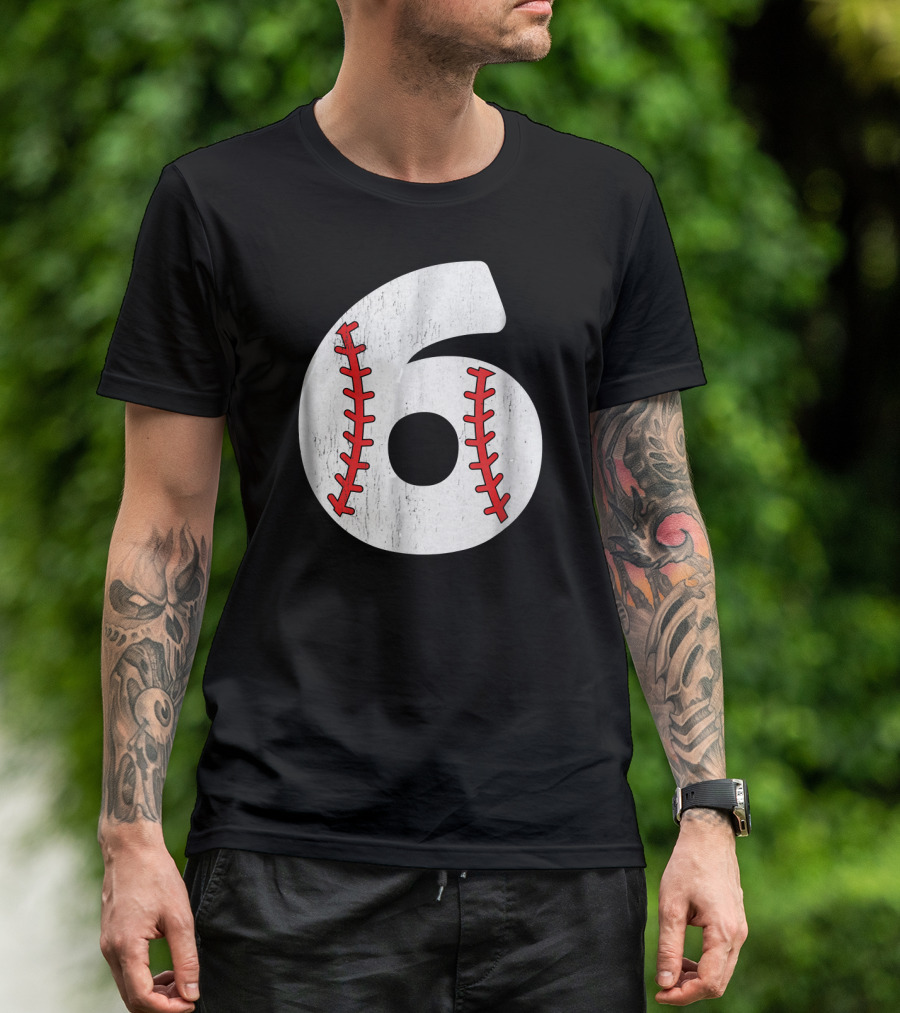6 Year Old Birthday Baseball Boys And Girls T-Shirt