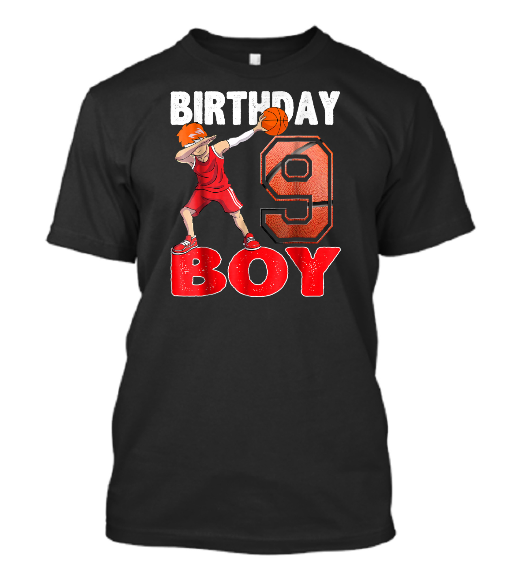 Birthday Boy 9 Dabbing Basketball T-Shirt