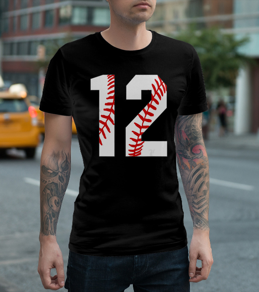12 Baseball Laces Jersey Mom Love T-Shirt