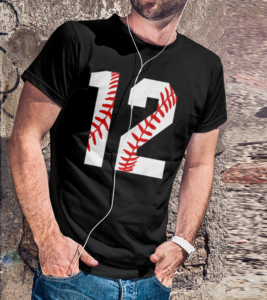 12 Baseball Laces Jersey Mom Love T-Shirt