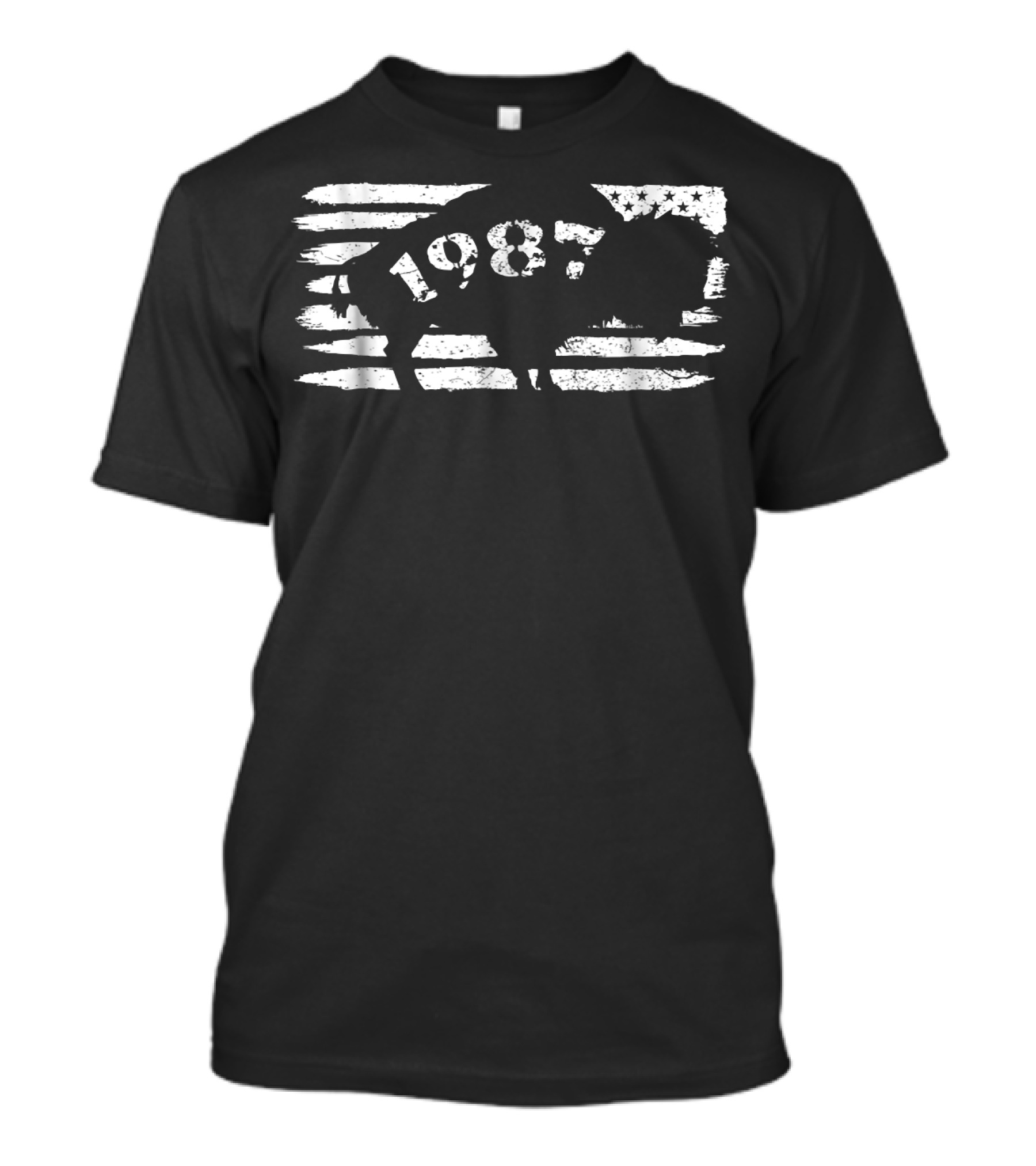 1987 Bison Buffalo 31st Birthday American Flag T-Shirt