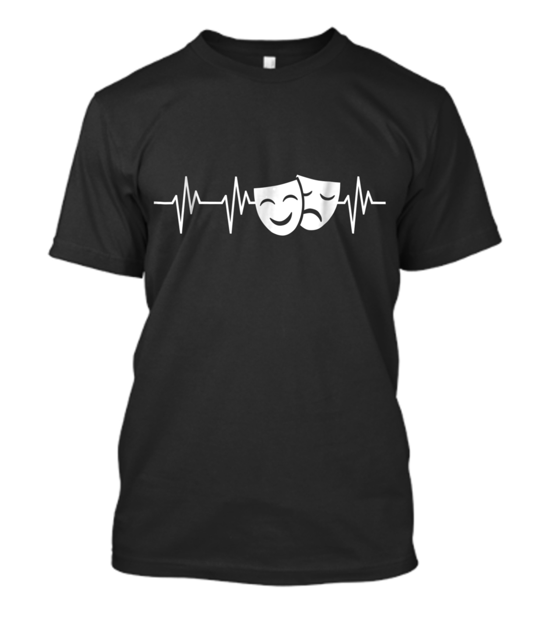 Acting Masks Heartbeat Funny Acting Theatre T-Shirt