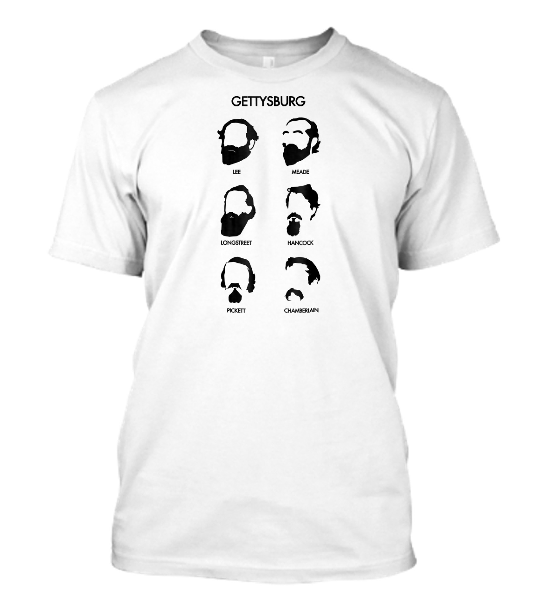 Gettysburg Civil War Beards Lee Meade Longstreet Hancock Pickett Chamberlain T-Shirt