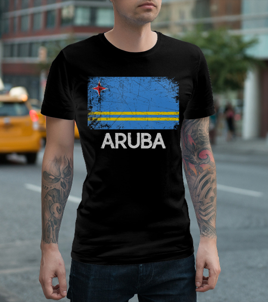 Aruban Flag Vintage Aruba Blue Yellow Star T-Shirt