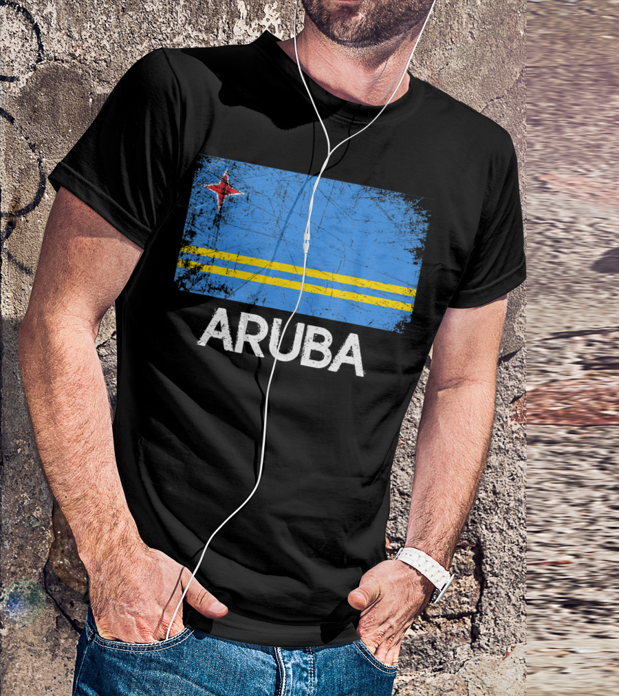 Aruban Flag Vintage Aruba Blue Yellow Star T-Shirt