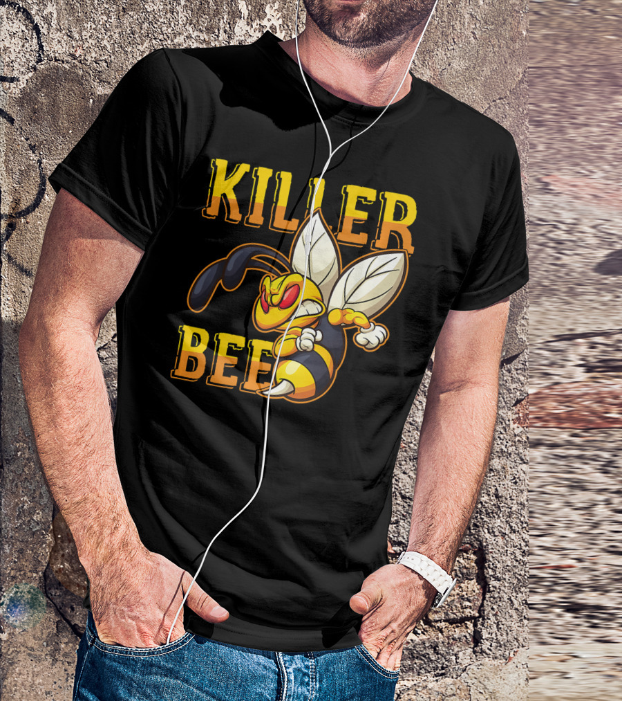 Killer Bee Yellowjacket Hornet Iconic Insect Character T-Shirt