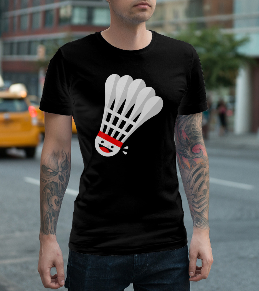 Badminton Happy Shuttlecock Smile T-Shirt