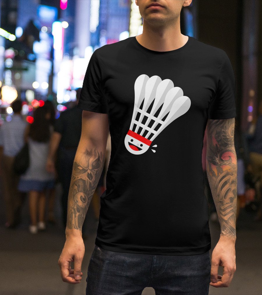 Badminton Happy Shuttlecock Smile T-Shirt