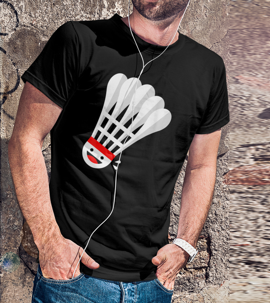 Badminton Happy Shuttlecock Smile T-Shirt