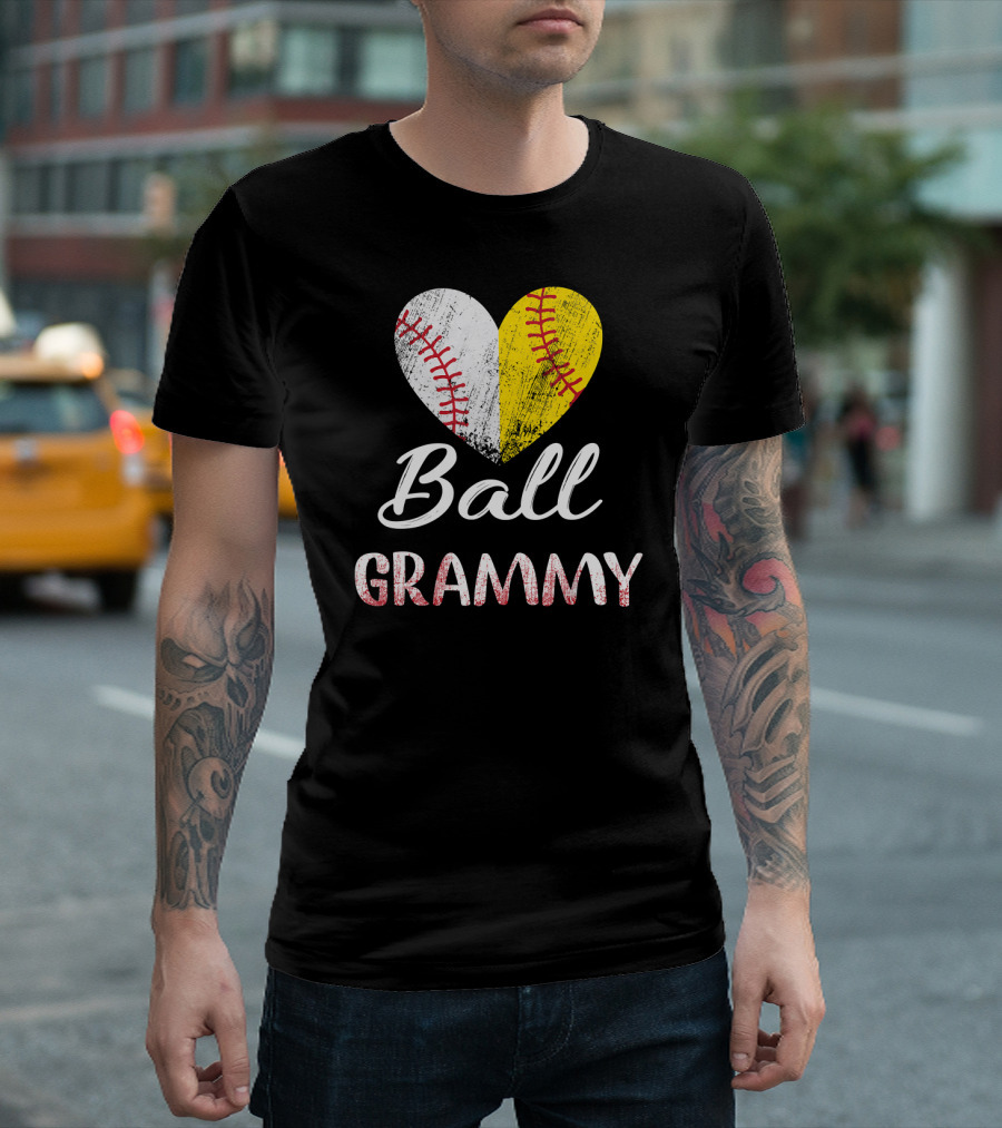 Ball Grammy Love Heart Baseball Softball T-Shirt