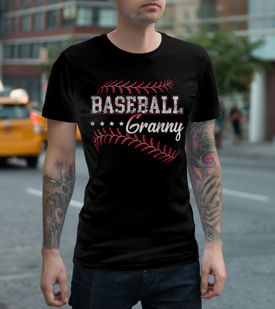 Baseball Granny Love Playing Baseball Stars T-Shirt