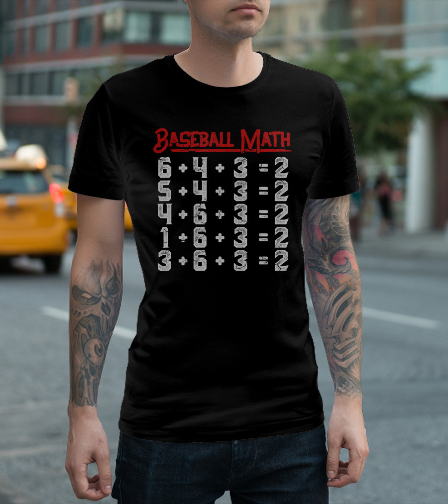 Baseball Math Equation Puzzle Double Play 6 4 3 1 6 2 T-Shirt