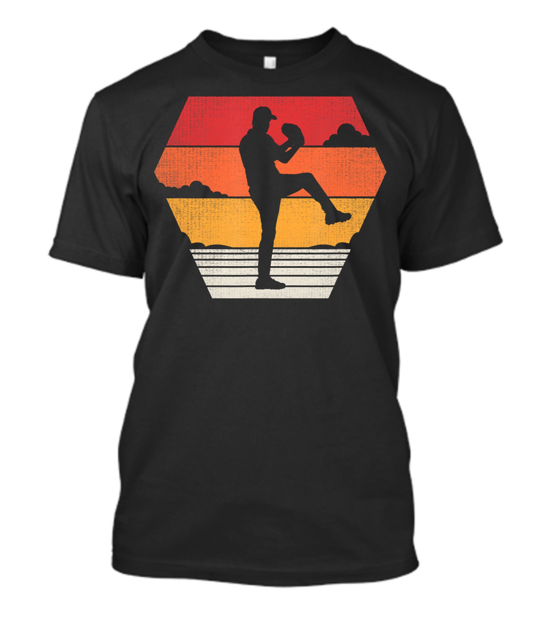 Baseball Vintage 70s 80s Sunset Pitcher T-Shirt