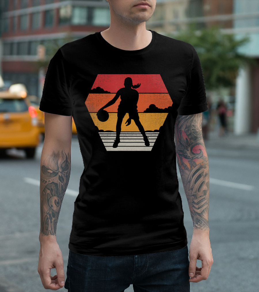 Basketball Vintage 70s 80s Sunset T-Shirt