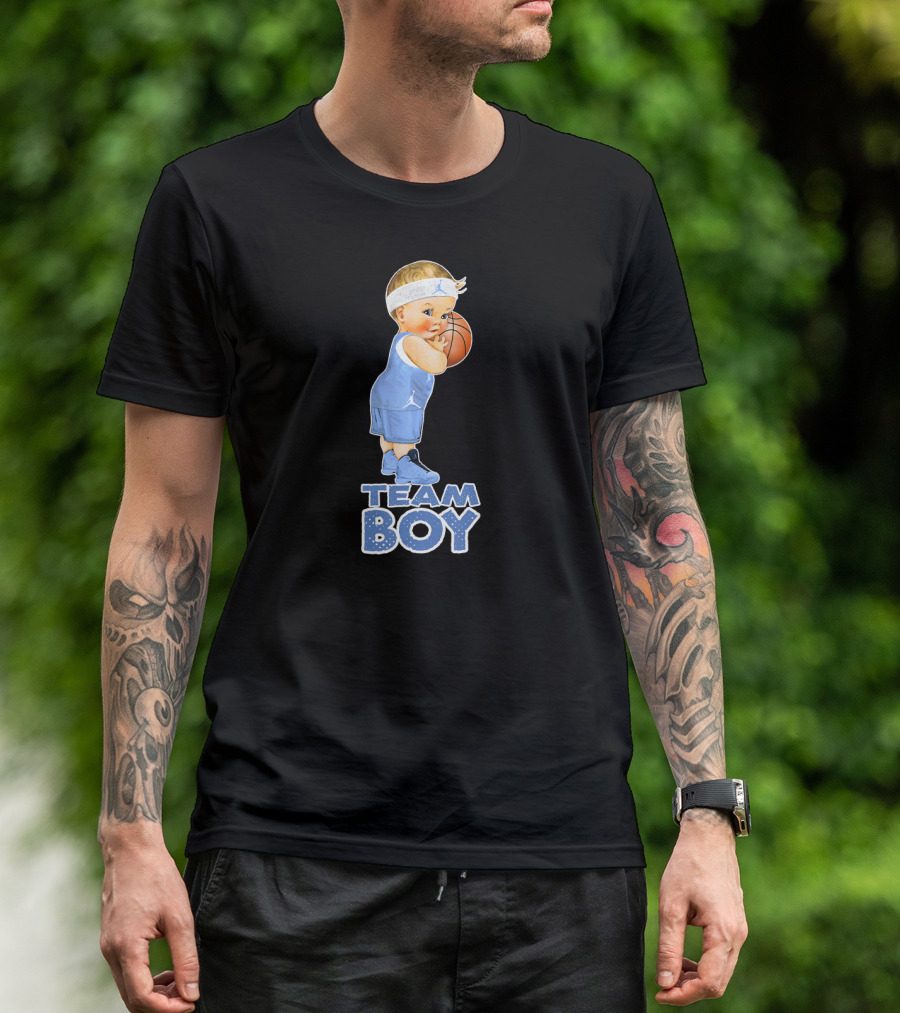 Team Boy Baby Basketball Gender Reveal T-Shirt