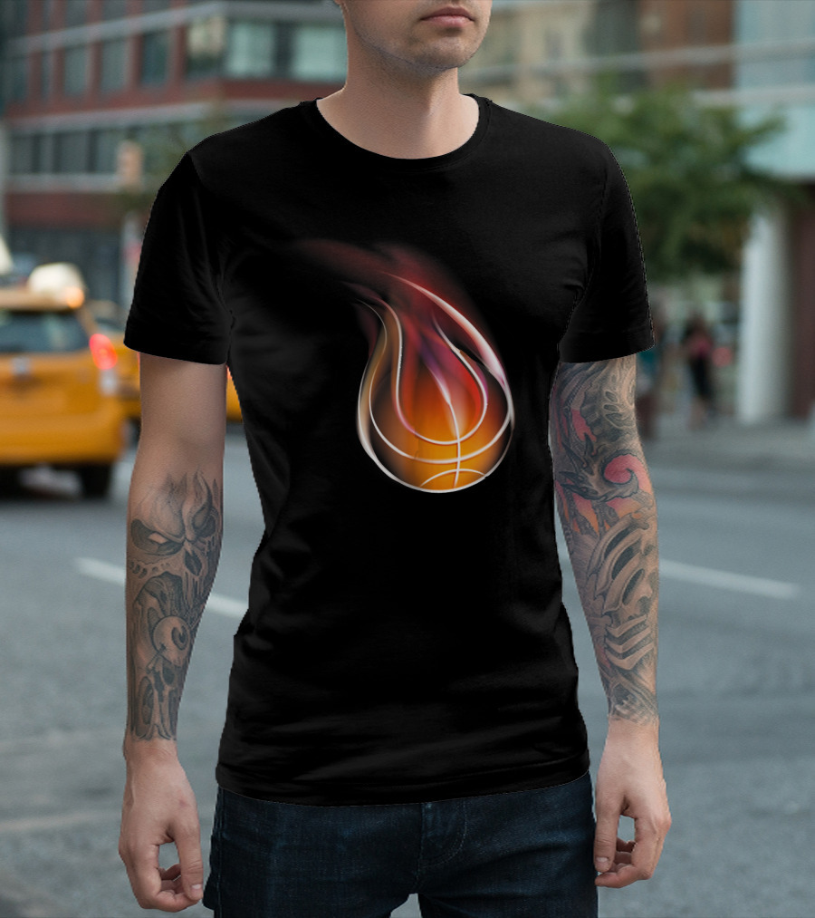 Basketball Flame in Fiery Motion T-Shirt