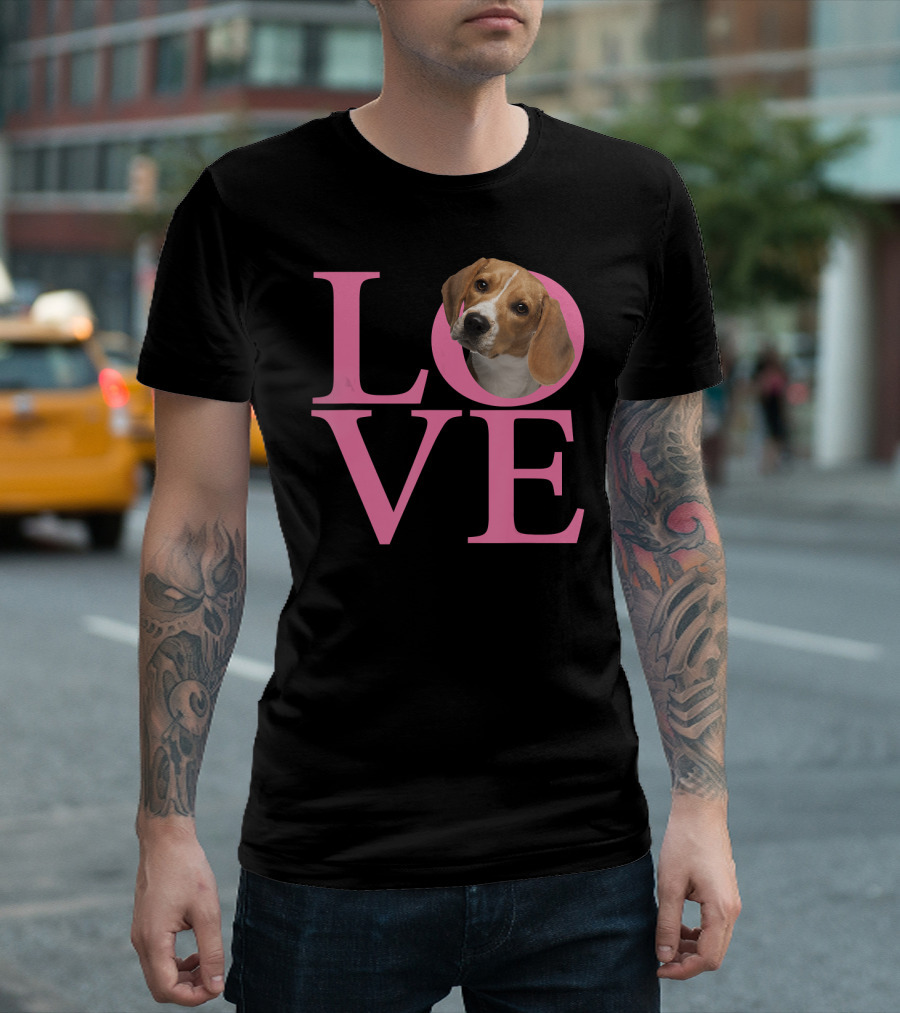 LOVE Beagle Typographic T-Shirt