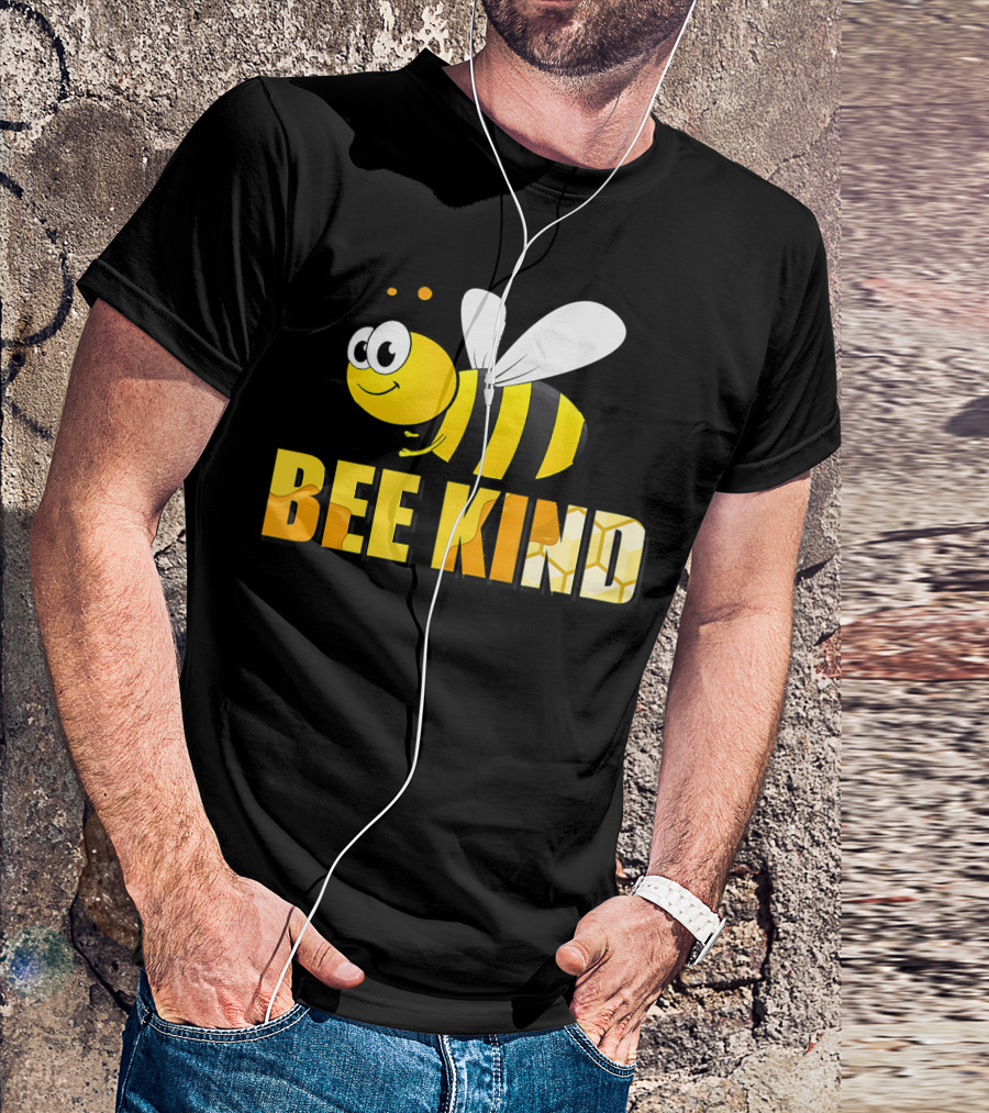 Bee Kind Summer Motivational Inspirational Cute Cartoon Bee T-Shirt