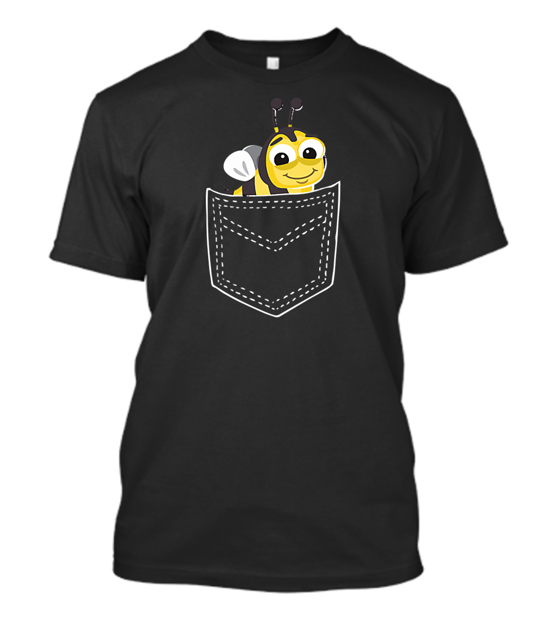 Bee Pocket Cute Bee In A Pocket Bee Character Peeking Out From Pocket T-Shirt
