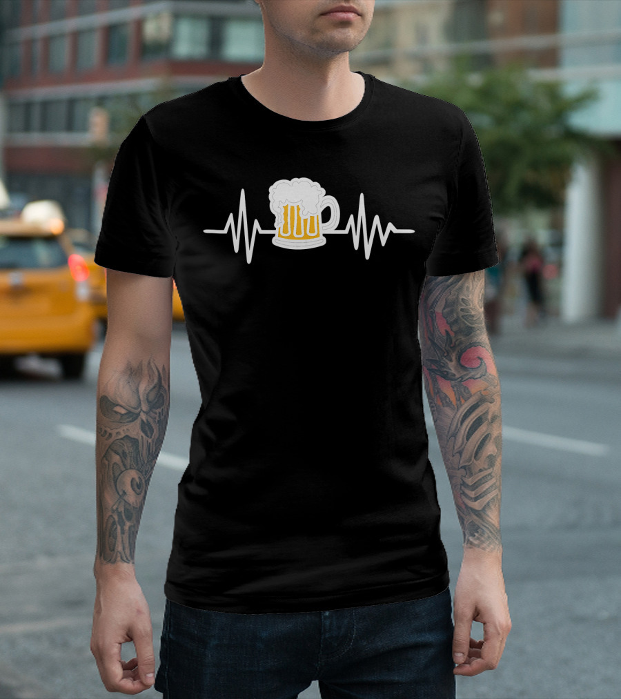 Beer Frequency Heartbeat Mug T-Shirt