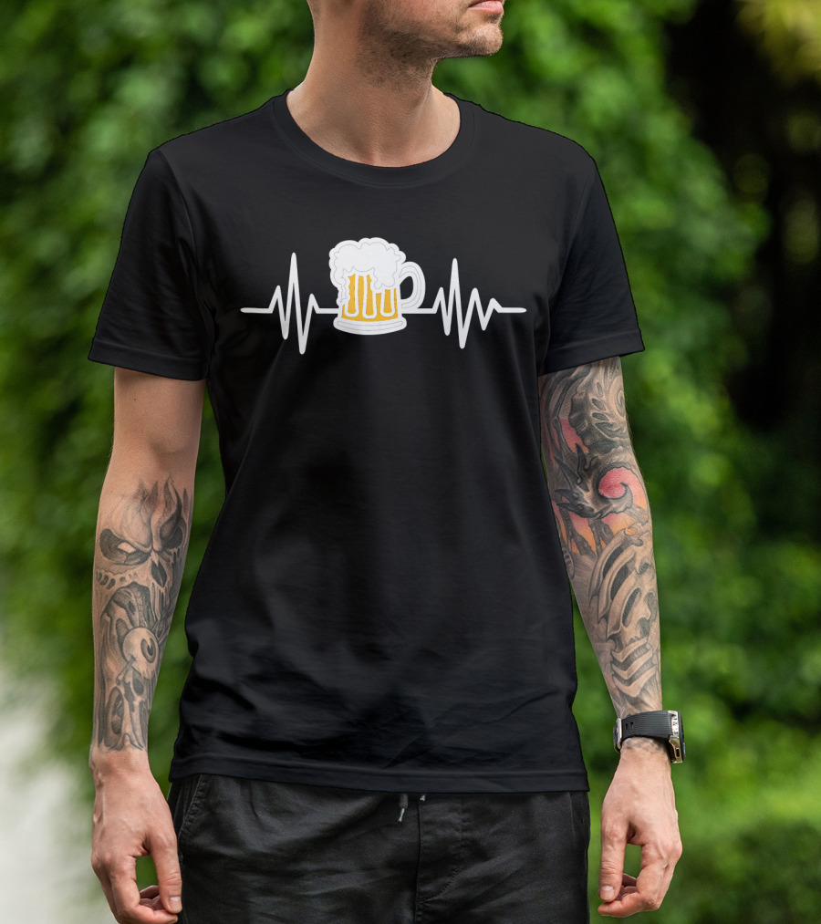 Beer Frequency Heartbeat Mug T-Shirt