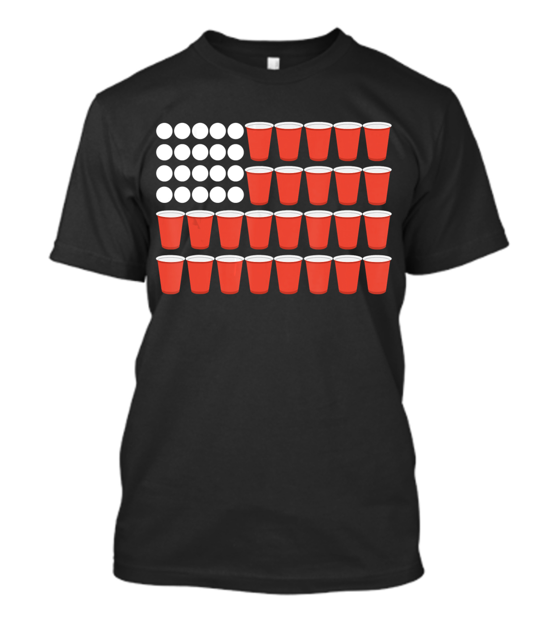 USA Flag Beer Pong Cup T-Shirt