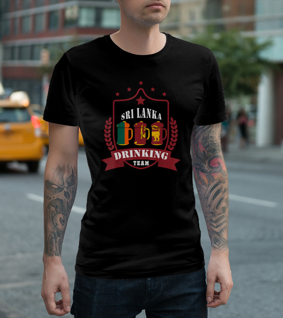 Sri Lanka Beer Drinking Team Shield Emblem T-Shirt