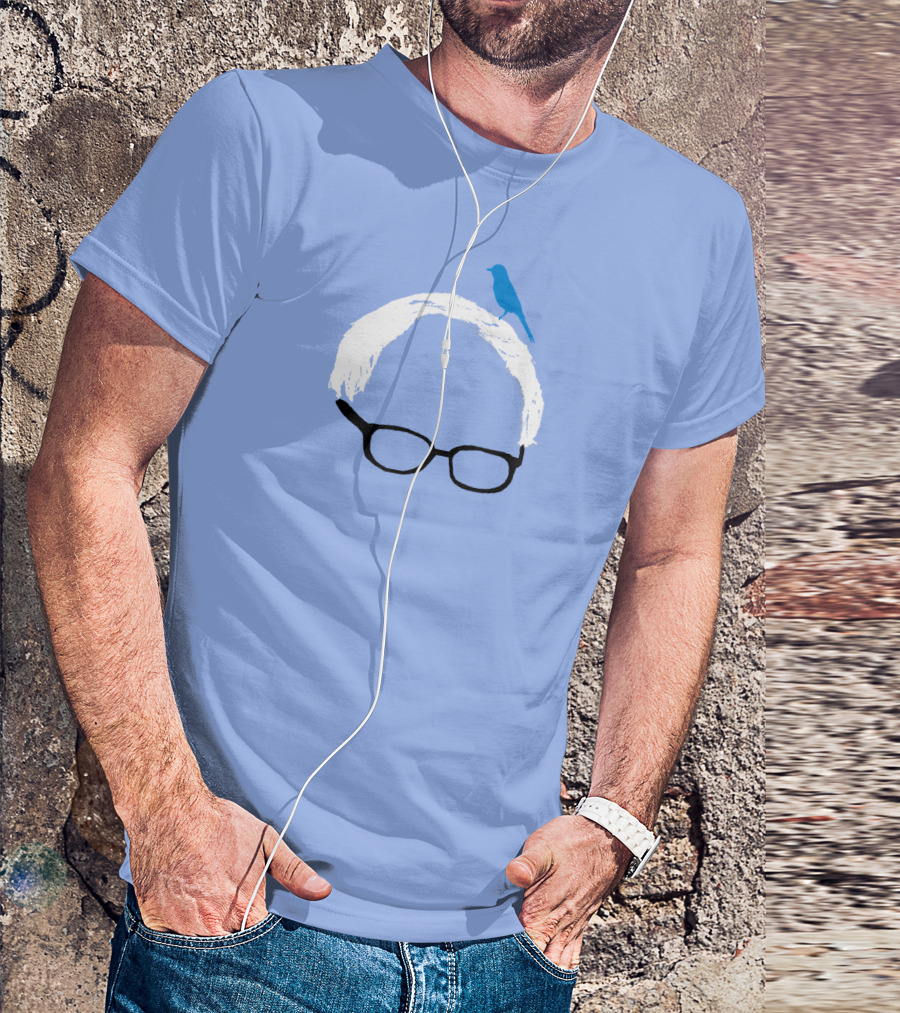 Bernie Sanders Birdie Sanders Blue Bird Iconic Glasses Peac T-Shirt