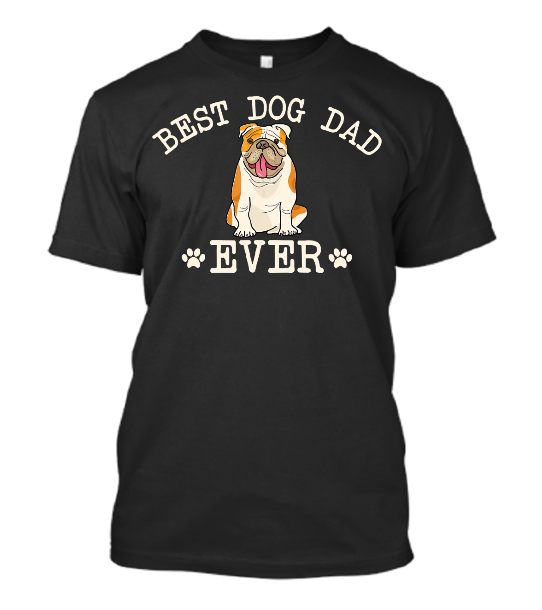 Best Dog Dad Ever English Bulldog Paws T-Shirt