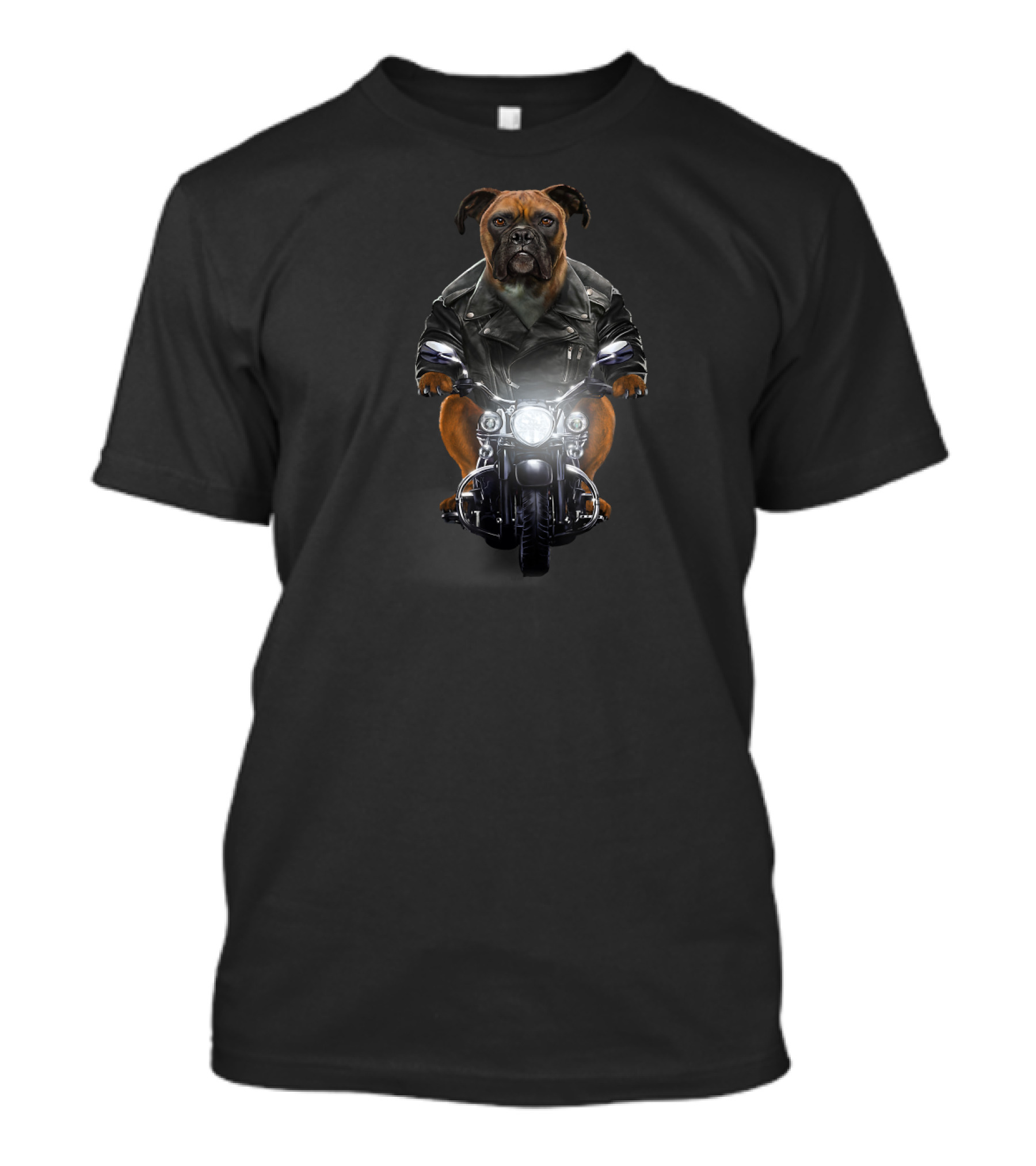 Biker Boxer Dog Motorcycle Rider T-Shirt