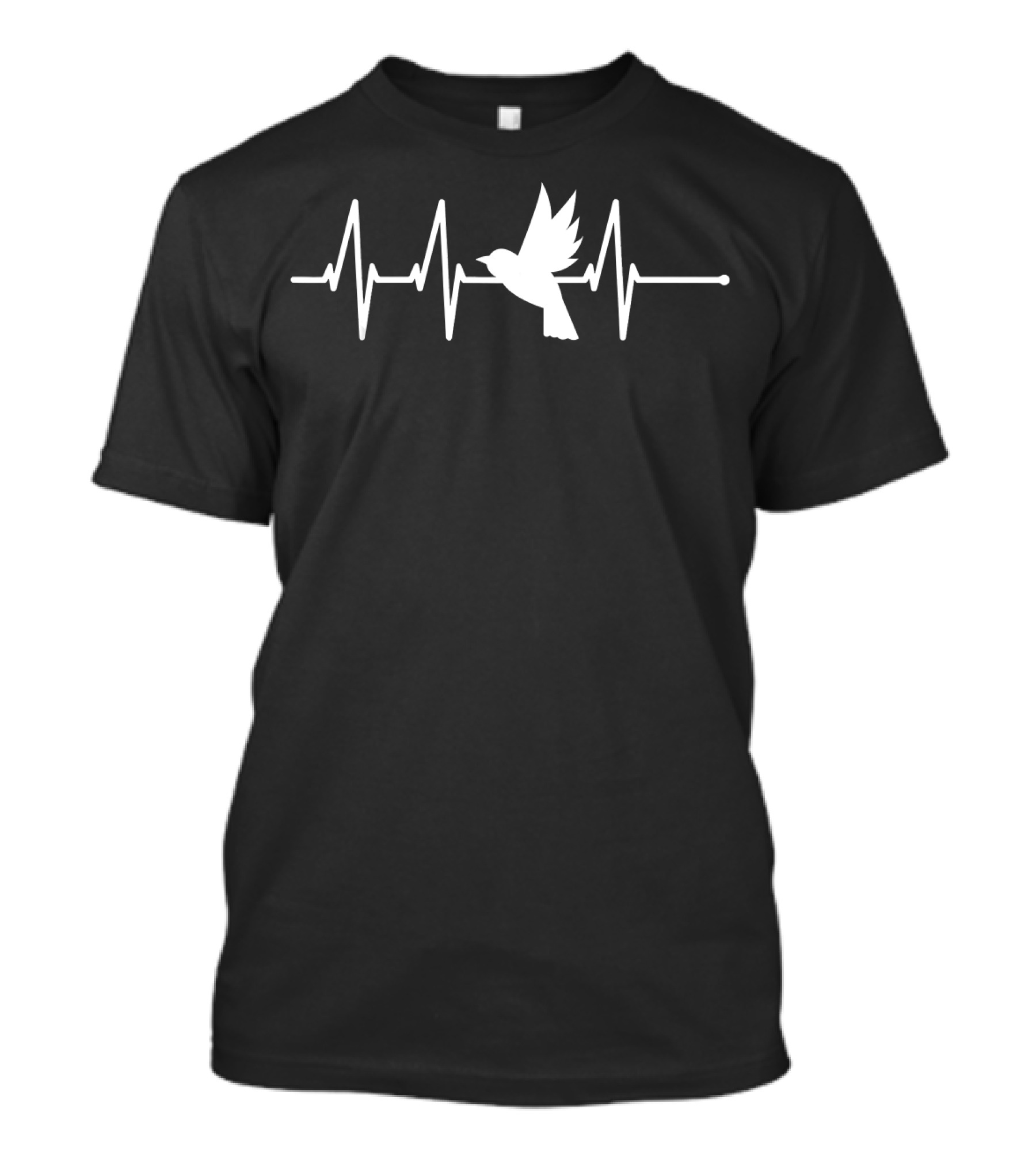 Bird Heartbeat Bird Lover Birder Flying Bird EKG Line T-Shirt