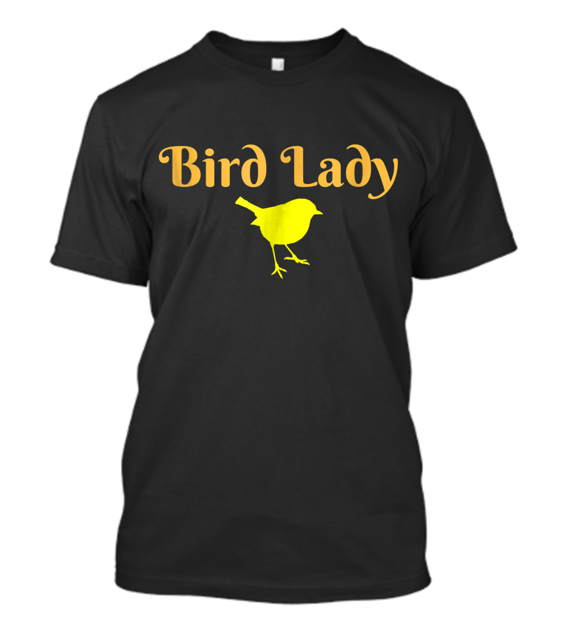 Bird Lady Yellow Silhouette With Our Witty Phrases T-Shirt