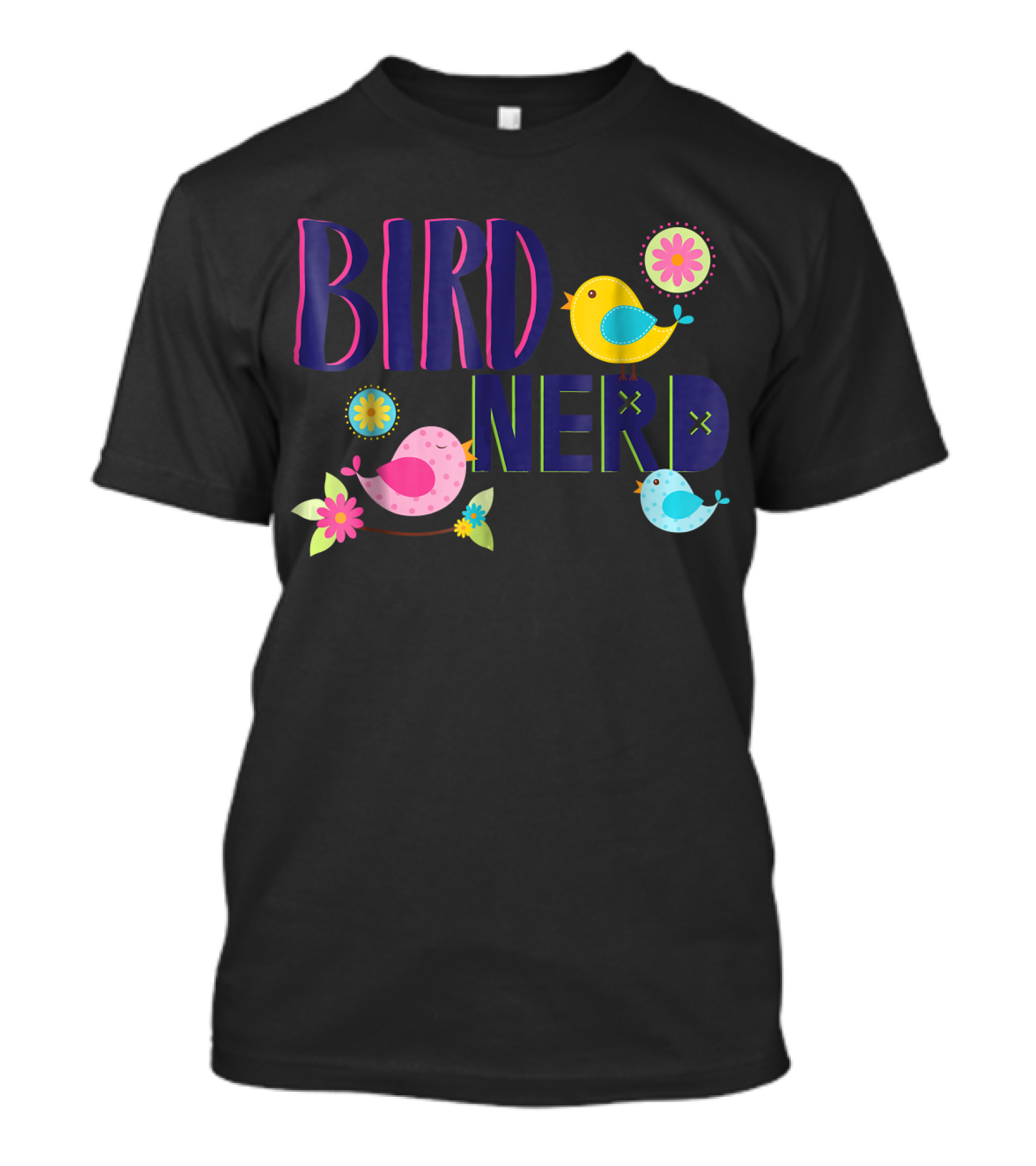 Bird Nerd Colorful Bird Watcher Bird With Cute Decorations T-Shirt