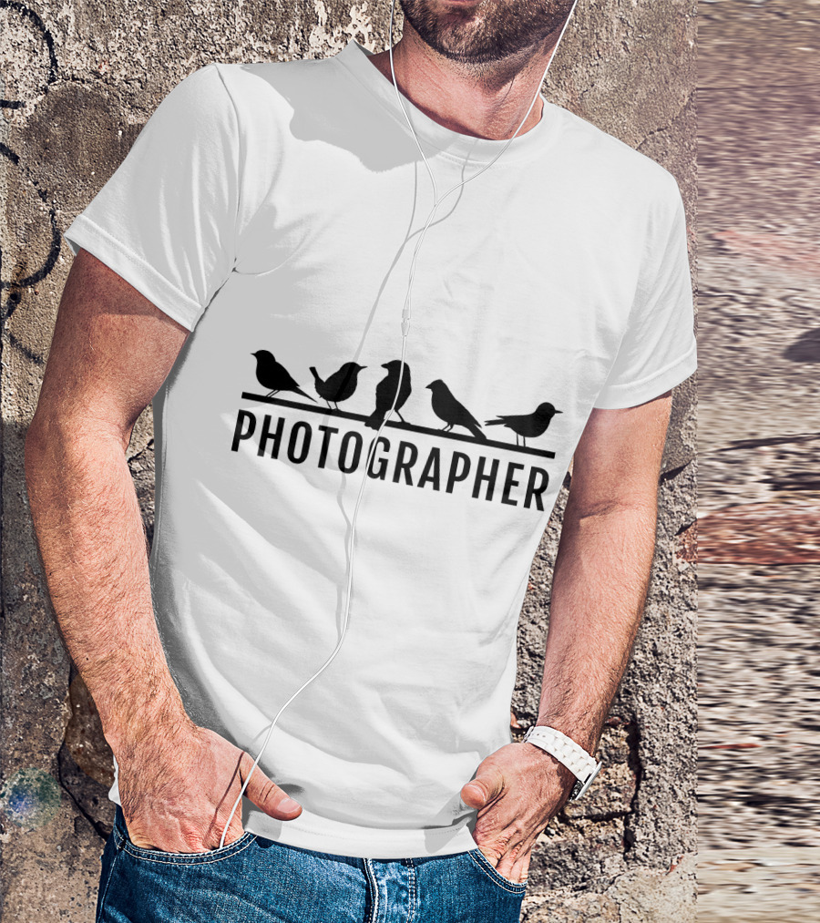 Photographer Bird Silhouette Wildlife Photo T-Shirt