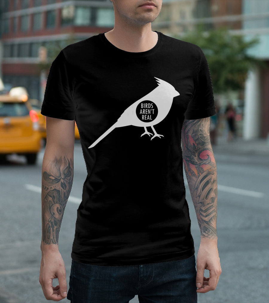 Birds Aren't Real Silhouette Cardinal Campaign T-Shirt