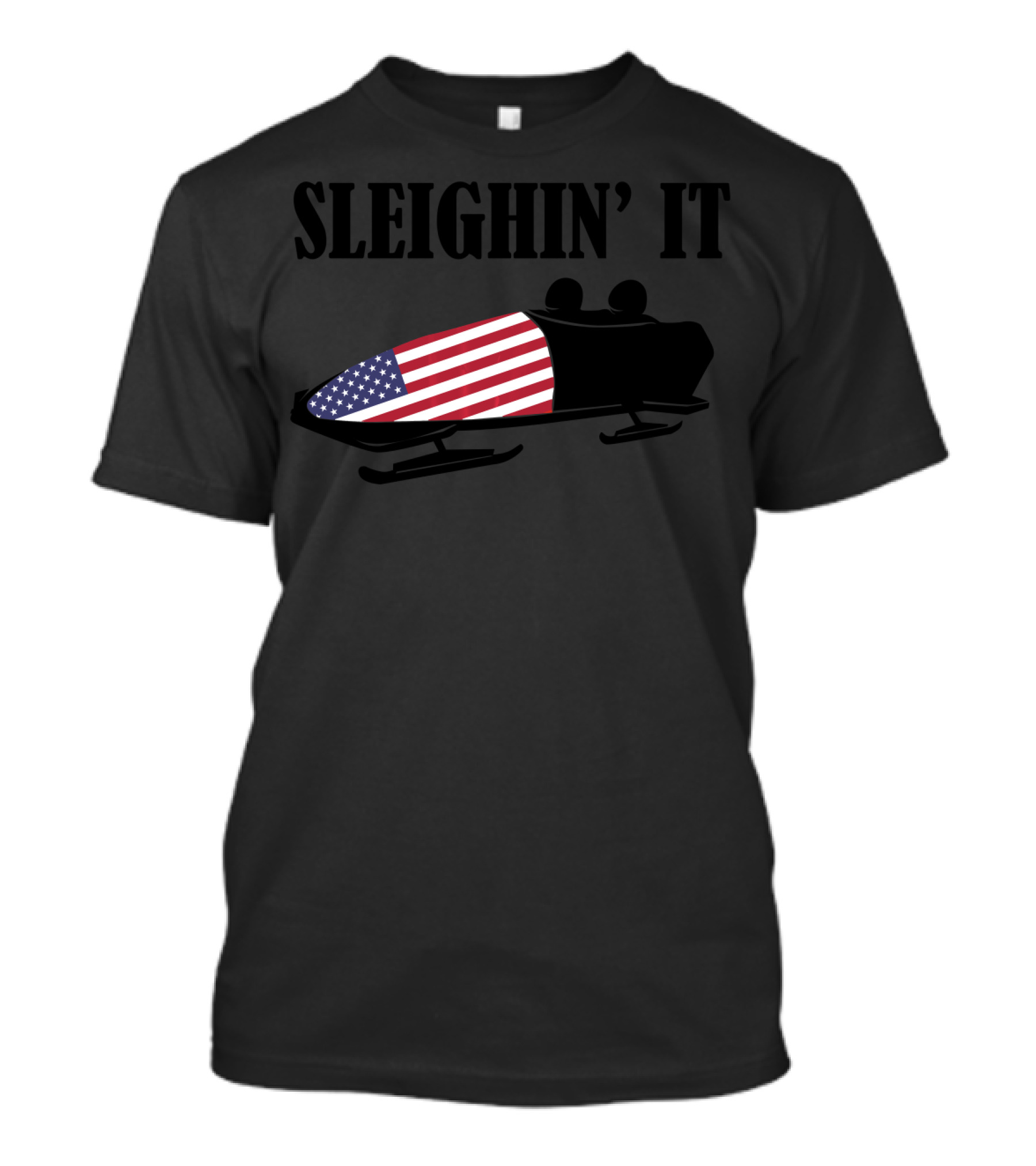 Sleighin It Bobsled USA Flag T-Shirt