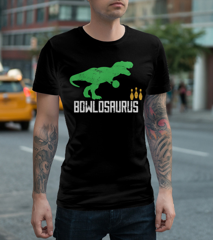 Bowlosaurus Bowling Bowler Dinosaur Player T-Shirt