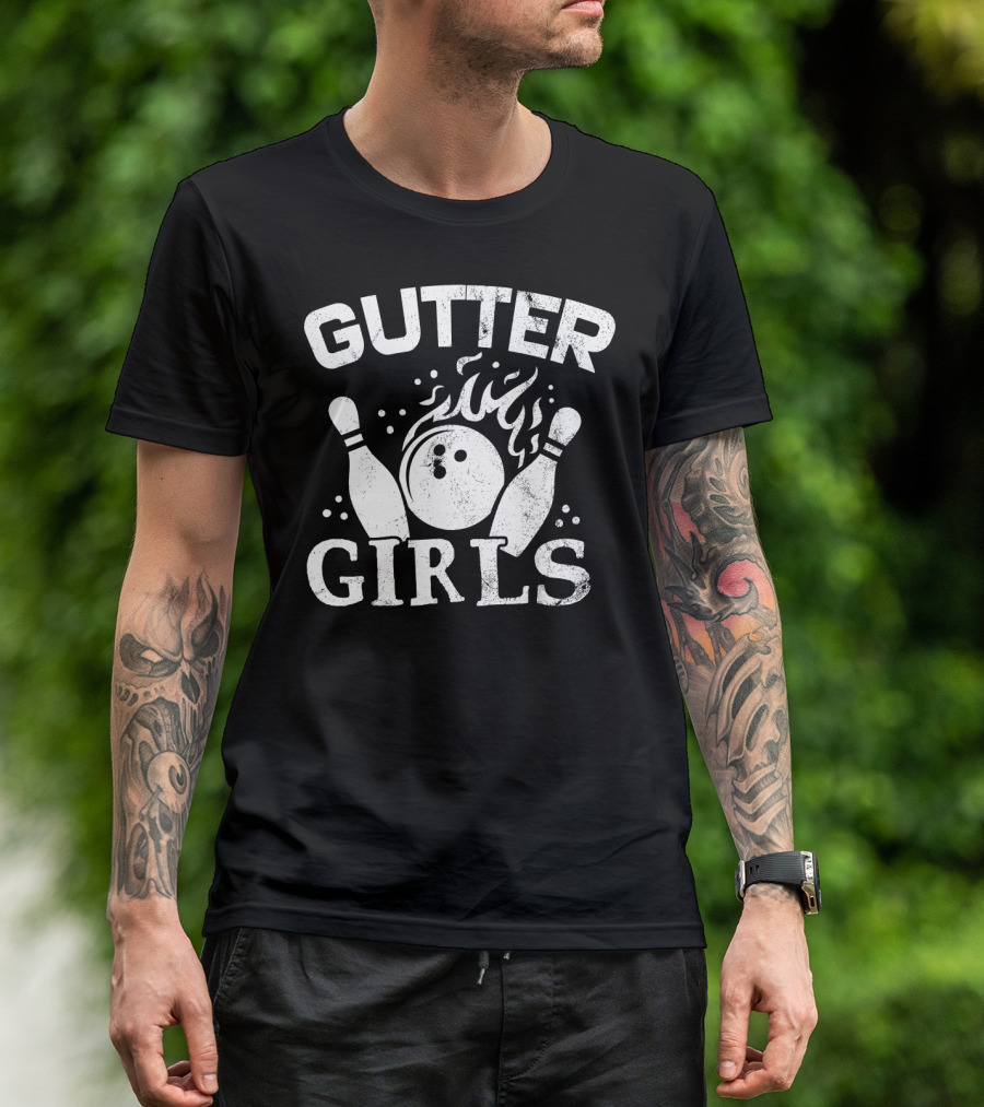 Gutter Girls Bowling Bowler League Team T-Shirt
