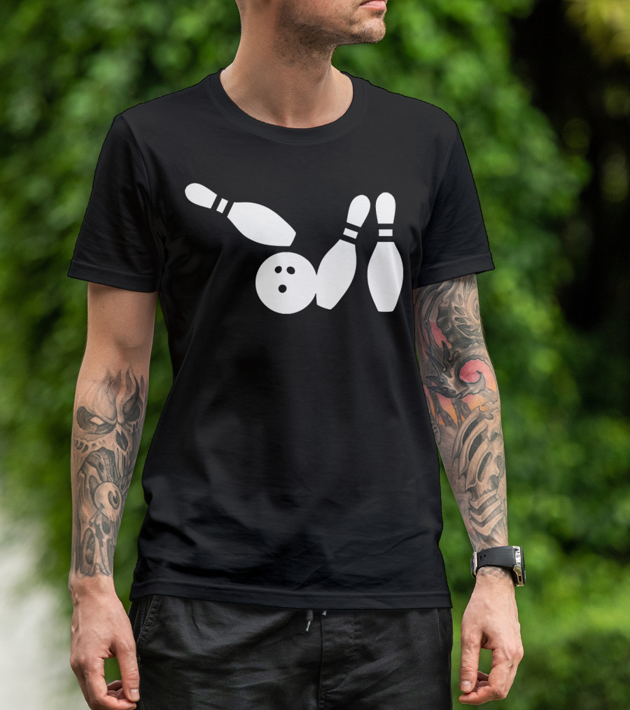 Bowling Team Alley Cats Matching League Iconic Bowling Ball And Pins T-Shirt