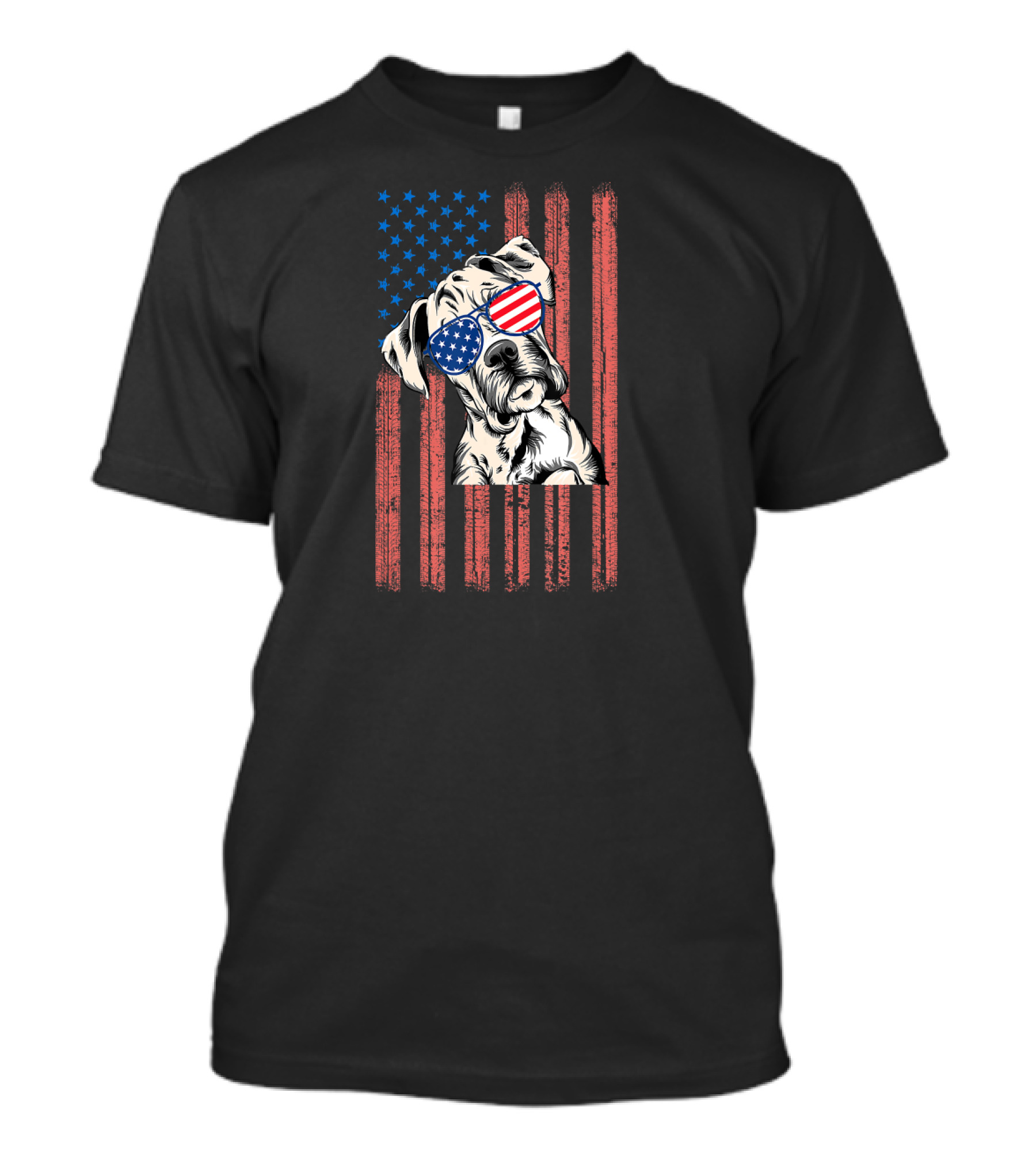 Boxer Dog American Flag Sunglasses 4th Of July Patriotic T-Shirt