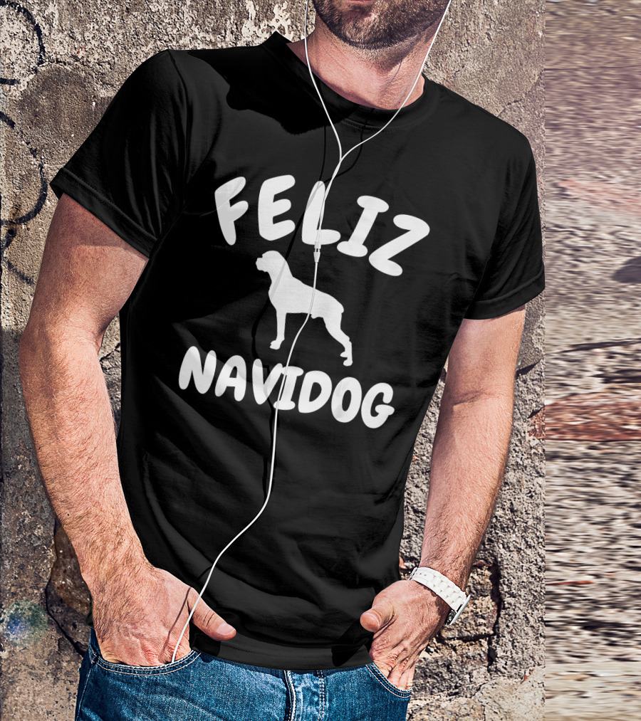 Feliz Navidog Boxer Dog Christmas Funny Sayings Humor T-Shirt