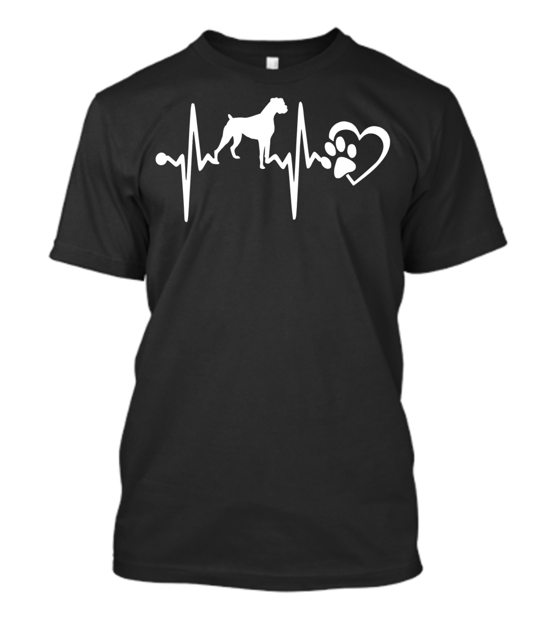 Boxer Dog Heartbeat Paw Print Love Iconic T-Shirt