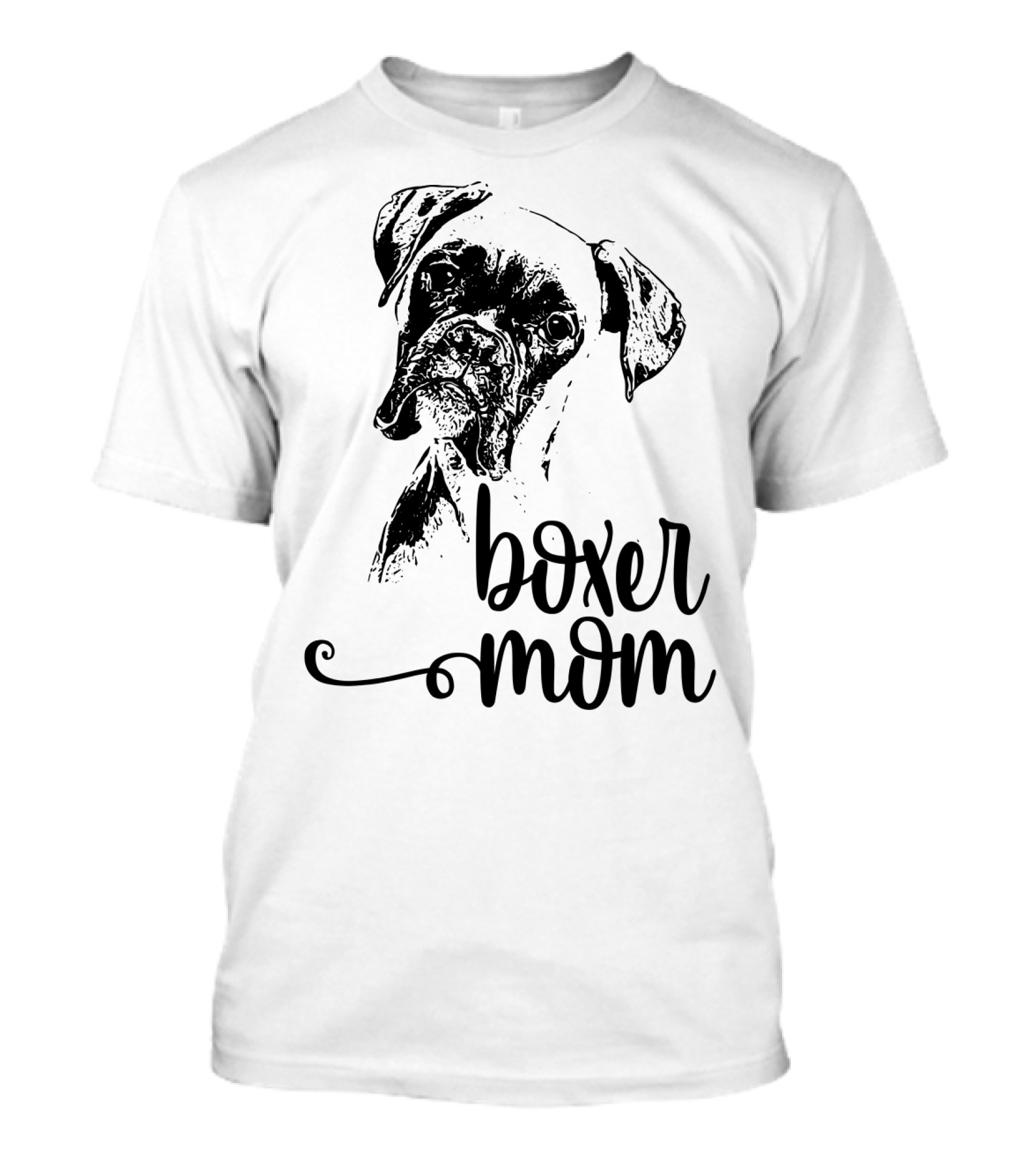 Boxer Mom Dog Face Dog Lovers T-Shirt