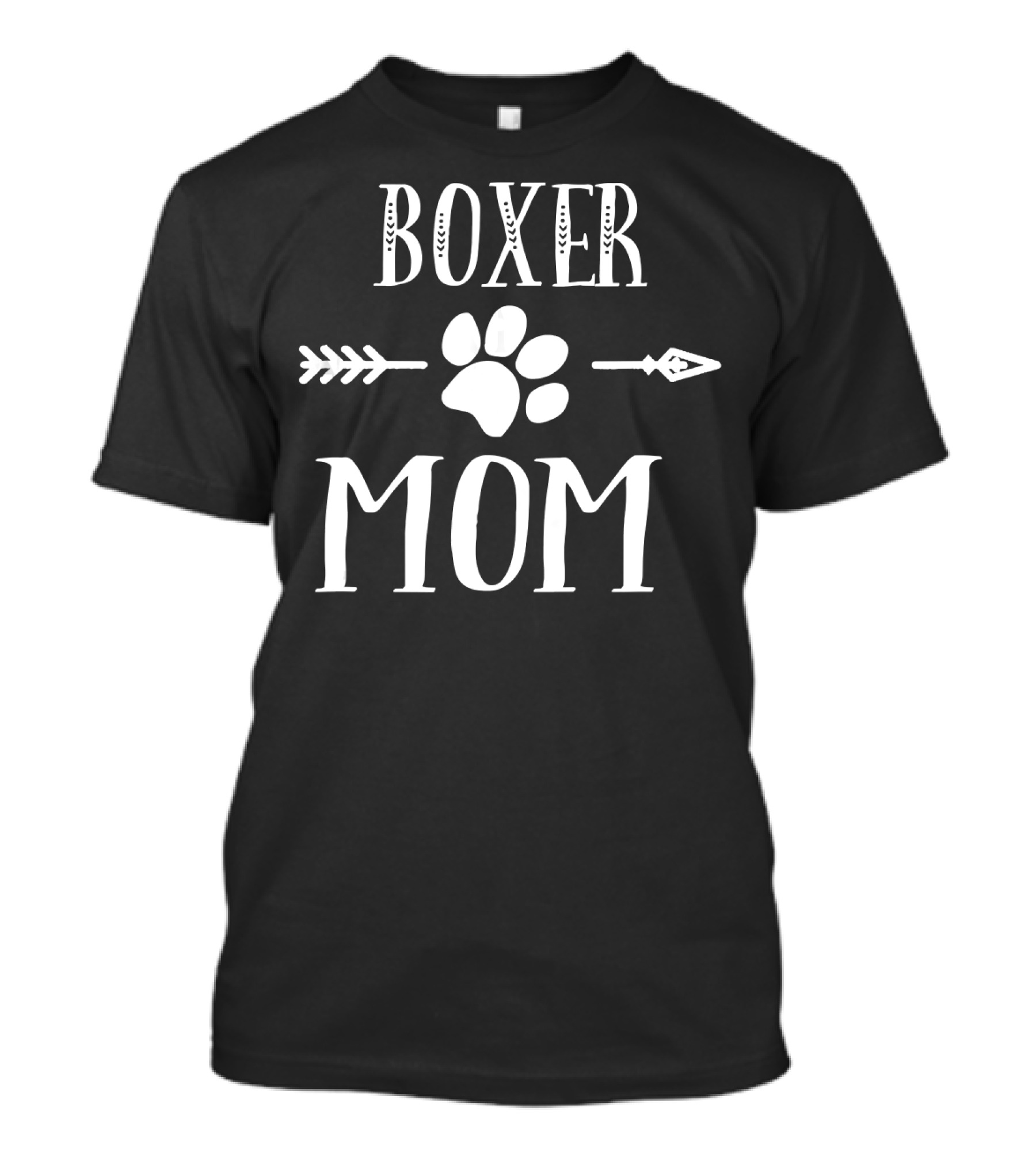 Boxer Mom Arrow Paw Print T-Shirt