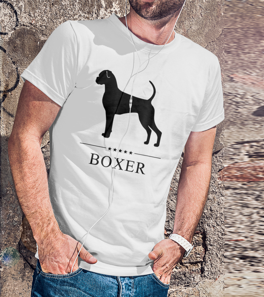 Boxer Silhouette With Stars T-Shirt