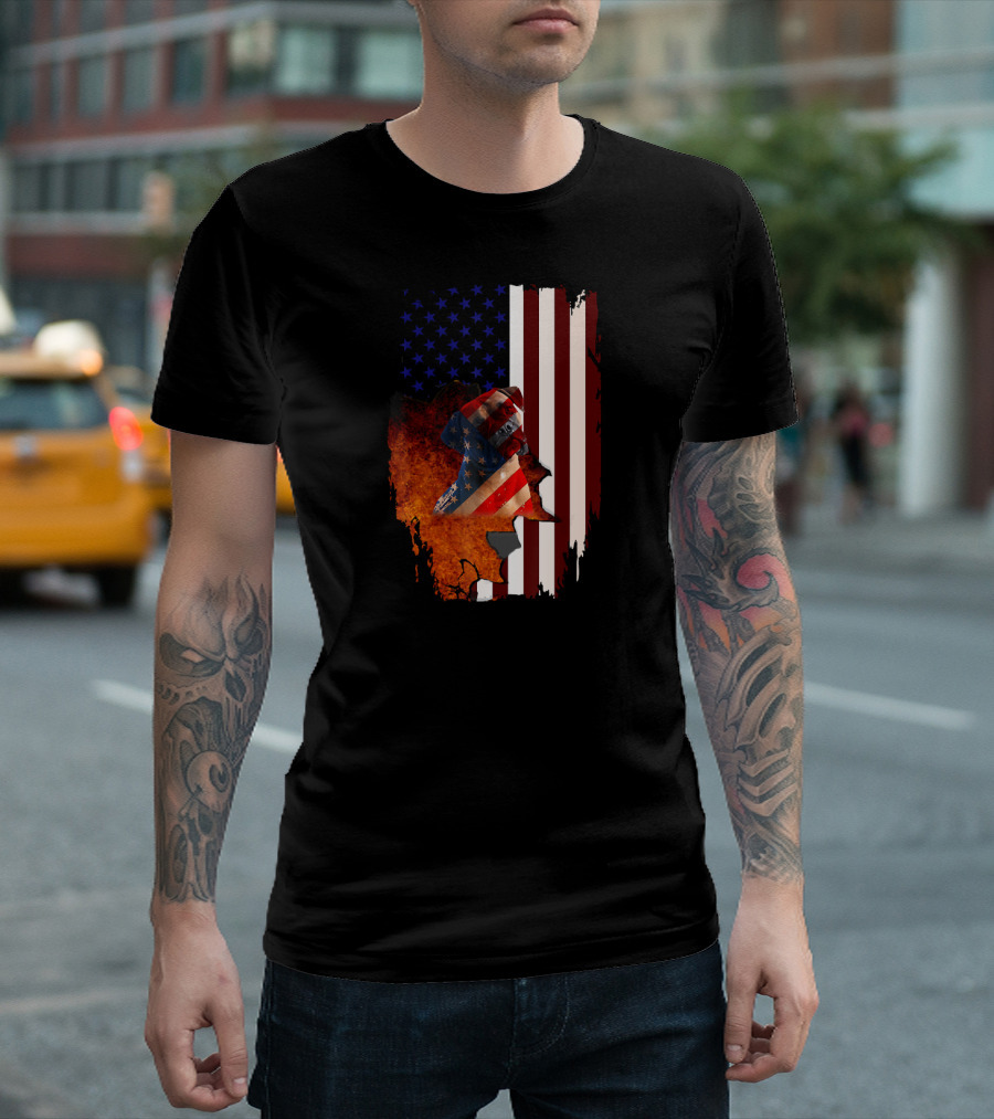 Boxer Dog USA Flag 4th of July Veterans Patriotic T-Shirt
