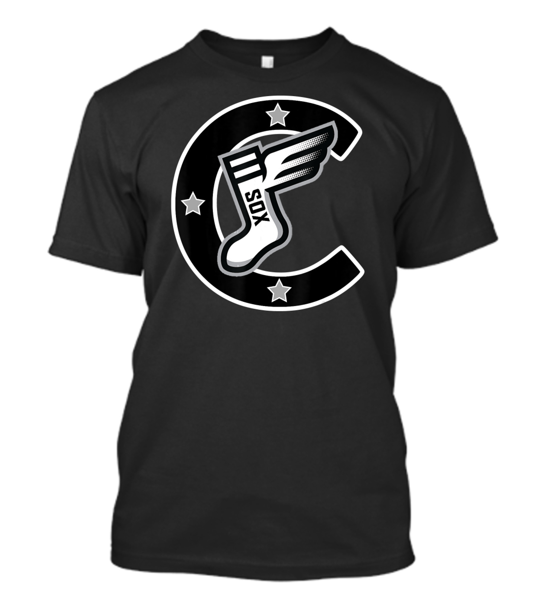 Chicago Sox Baseball C Stars Winged Sock T-Shirt