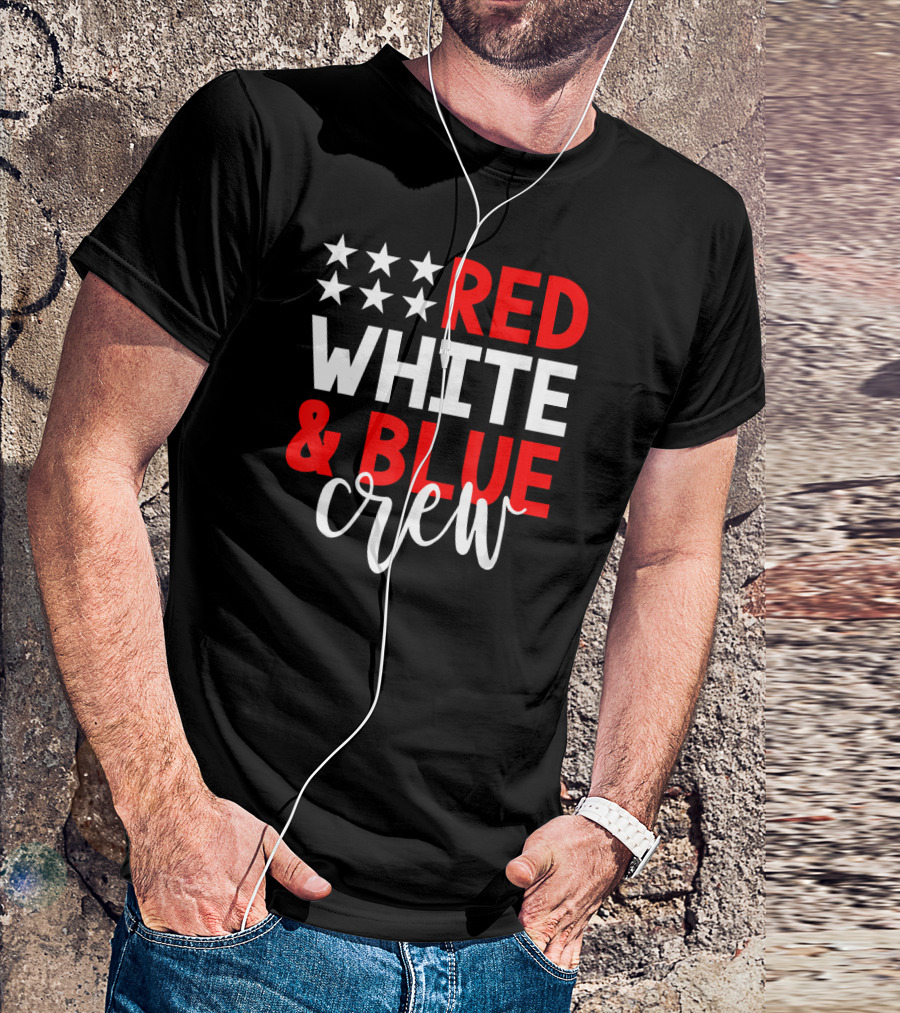 Red White And Blue Crew 4th Of July Stars T-Shirt