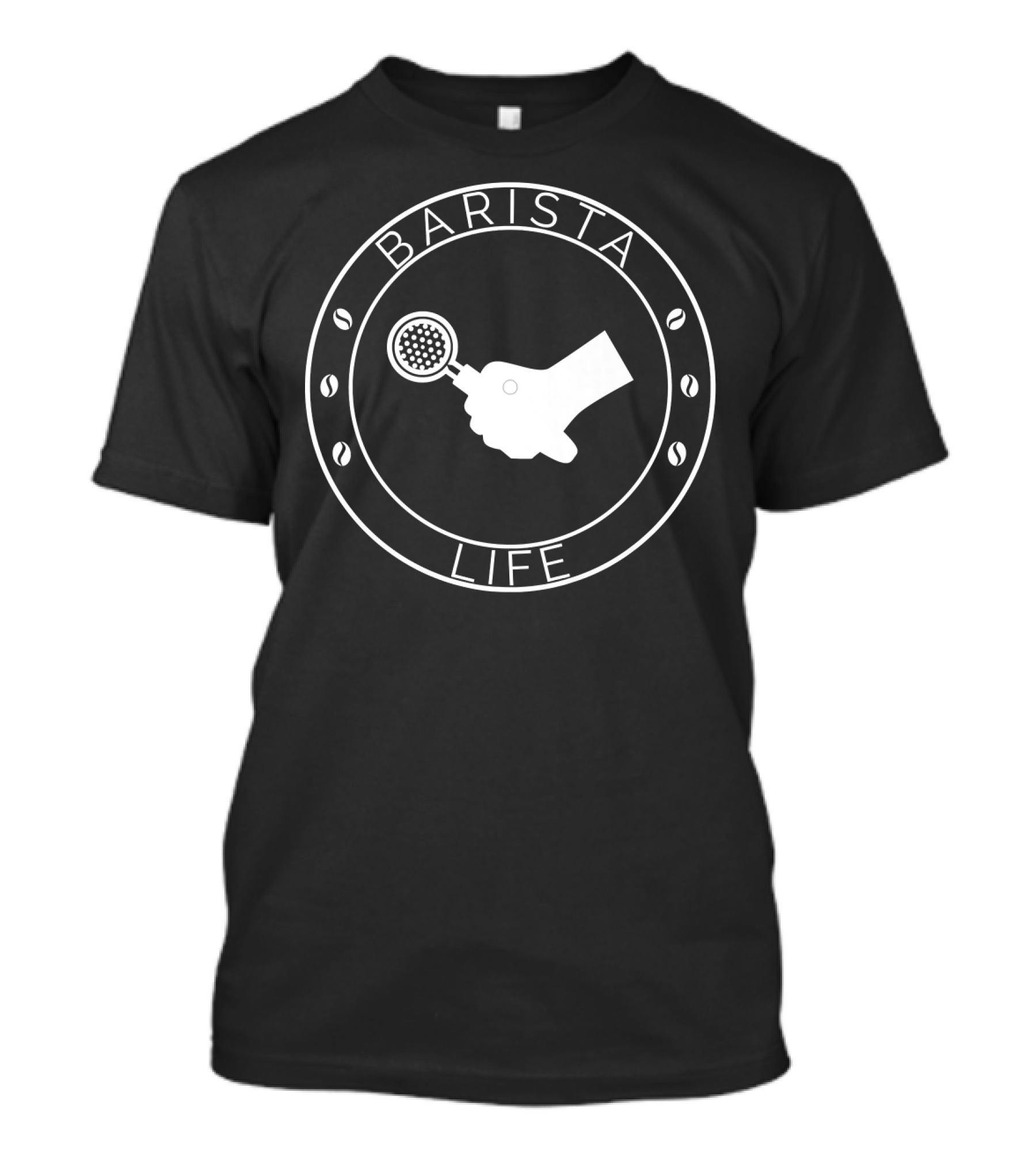 Barista Life Coffee Swag Circular Coffee Bean Portafilter T-Shirt
